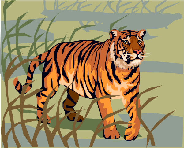 Clip art of a tiger.